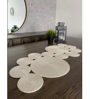 Krem Amerikan Runner / Masa Örtüsü / Salon Sehpa Örtüsü 115*50 Cm