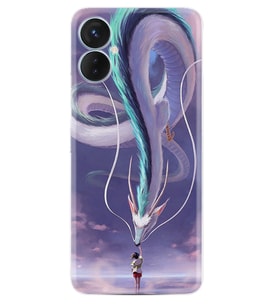 Tecno Spark 9T Kılıf Silikon Desen Özel Seri Kız ve Ejderha 1742