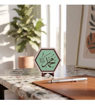 Kaligrafik Hz. Muhammed (S.A.V.) Yazılı Modern Dekoratif Obje, Yaşam Alanlarına Estetik ve Anlam Katan Tasarım 10x10 cm