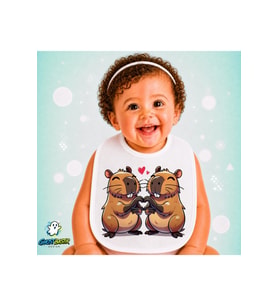Capybara Keten Bebek Mama Önlüğü – Yumuşak, Emici, Yıkanabilir, Özel Tasarım P032