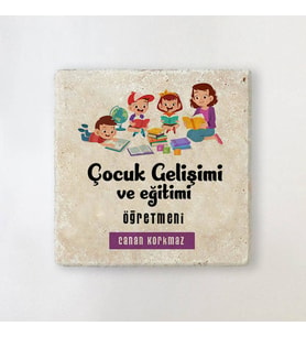 Kişiye Özel Çocuk Gelişimi Öğr. Özel Taş Bardak Altlığı