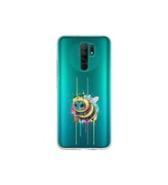 Redmi 9 ile uyumlu Splash arı tasarımlı şeffaf silikon kılıf