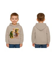 Unisex Brainrot Baskılı Çocuk Swaetshirt Kapüşonlu 3 İplik Şardonlu (Taş)