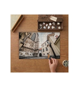 Perspektif Çekim Binalar- Eski Mimari Tasarımı 240 parça Ahşap Puzzle Ahşap Kutuda MP00217