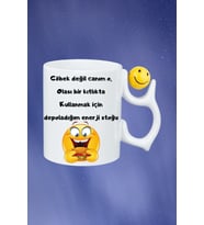 Komik Sözler Şişman Emoji Baskılı Smile Emoji Toplu Kupa Bardak Çay Kahve Fincanı