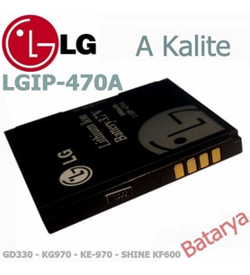 LG  Uyumlu LGIP-470A Batarya GD330 - KG970 - KE970 - SHINE KF600 Uyumlu A Kalite Batarya