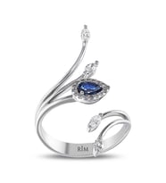 0.70 Karat Laboratuvar Pırlanta Safir Sarmaşık Yüzük - HRD Sertifikalı