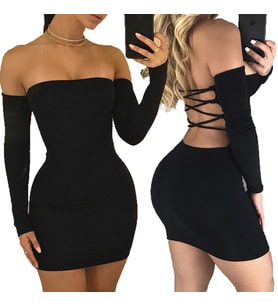pilelistore  Sırt Dekolteli Straplez Mini Elbise (Kırmızı)