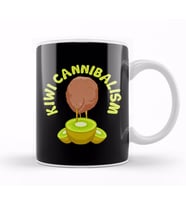 Funny Kiwi Cannibalism Pun Adorable Animal Fruit Kupa Bardak Porselen