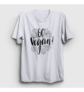 Presmono Unisex Beyaz Go Vegan Vegetarian Vejetaryen T-Shirt 542713tt (Beyaz)