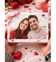 Kişiye Özel Fotoğraflı Sevgililer Günü Puzzle A5 Çerçeveli 24 Parça Özel Tasarım