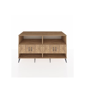 Kronos Konsol 4 Raflı 4 Kapaklı 176x59x99 Çam-Çam/Antrasit