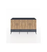 Kronos Konsol 6 Raflı 3 Çekmeceli 4 Kapaklı 176x59x99 Antrasit-Çam/Antrasit