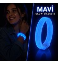 Mavi Kalın Glow Bileklik – Kırılarak Yanan Parti ve Festival Bilekliği