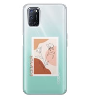 Oppo Nude Gül Tasarımlı Şeffaf Telefon Kılıfı