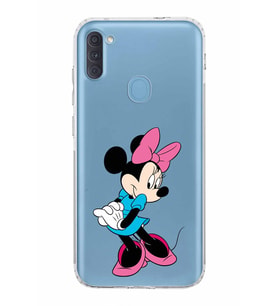 Samsung Galaxy A11  Kamera Korumalı  Kapak Minnie Mouse Tasarımlı  Şeffaf Kılıf