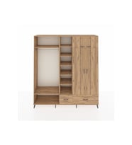 Hyperion Gardrop 12 Raflı 2 Çekmeceli 2 Askılı 220x44x243 Çam-Çam/Çam