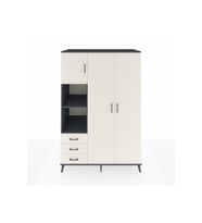Kronos Dolap 6 Raflı 3 Çekmeceli Tek Askılı 132x59x195 Antrasit-Aytaşı/Aytaşı