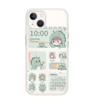 Iphone 14 Plus Uyumlu Tatlı Dinozor Kawaii Tasarımlı Şeffaf Telefon Kılıfı