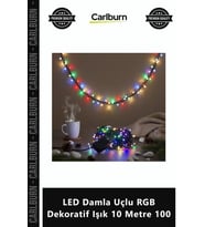 Özel Üretim Siyah Kablo Çok Renkli Canlı Ambiyans LED Damla Uçlu RGB Dekoratif Işık 10 Metre 100