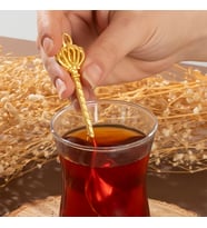 Porsima 004 6'lı Gold Çay Kaşığı Seti Antika Sunum Kaşığı Çeyizlik Çay Kaşığı