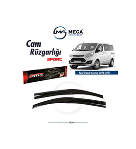 Cam Rüzgarlığı Ford Transit Custom 2014-2018 ile uyumlu Sunplex (Siyah)