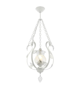 AVONNI AV-65119-T Beyaz Boyalı Klasik Avize E27 Metal Cam 30cm