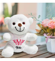 Kişiye Özel İsim ve Harf Baskılı Peluş Beyaz Ayı HK2446