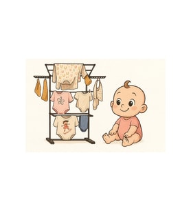Çok Katlı Bebek Çamaşır Kurutma Askısı, Pratik ve Kullanışlı Tasarım