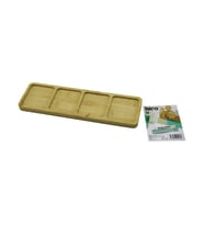 DİKDÖRTGEN 4 BÖLMELİ AHŞAP BAMBU SERVİS SUNUM TEPSİ - TAHTASI MİNİ TEPSİ 33 X 10 X 1.4CM