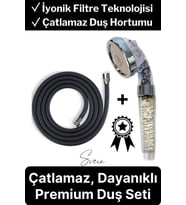 Premium Duş Seti 3 Fonksiyonlu Tasarruflu Başlık Esnek Kırılmaz Çatlamaz Paslanmaz Sızdırmaz Hortum