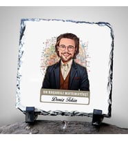 Kişiye Özel Hediye Karikatürlü En Başarılı Erkek Matematikçi Dekoratif Taş