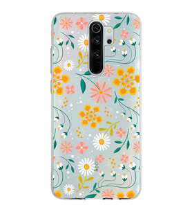 Xiaomi Redmi Note 8 Pro Uyumlu Kapak Çiçek Tasarımlı Şeffaf Silikon Kılıf