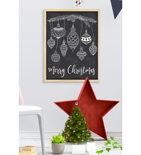 Çerçeveli  Yeni yıl  Yılbaşı Noel  Ahşap Çerçeve Tekli Çerçeve (Natural)