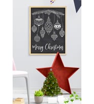 Çerçeveli  Yeni yıl  Yılbaşı Noel  Ahşap Çerçeve Tekli Çerçeve (Natural)