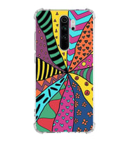 PrintiFy Xiaomi Note 8 Pro Uyumlu Retro Color 4 Baskılı Şeffaf Köşe Korumalı Antişok Kılıf