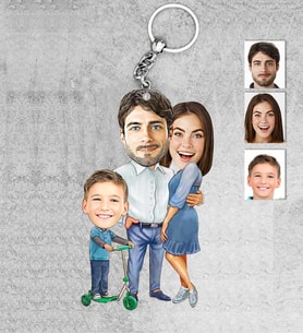 Kişiye Özel Aile Ahşap Anahtarlık-27