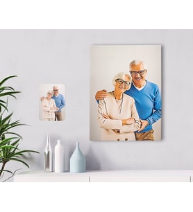 BK Gift Kişiye Özel Tam Boy Büyükanne ve Büyükbaba Karikatürlü Kanvas Tablo 30x50cm-1