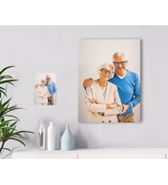 BK Gift Kişiye Özel Tam Boy Büyükanne ve Büyükbaba Karikatürlü Kanvas Tablo 30x50cm-1