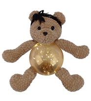 Amigurumi Kahve Bandanalı Ayıcık Gece Lambası Pilli Aksesuar Oyuncak (Standart)