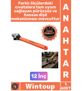 #Anahtar Profesyonel Tesisat Tamirat Montaj Cıvata Ayarlanabiliir Yapı Şık 12 İnç Kurbağacık Anahtar