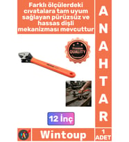 #Anahtar Profesyonel Tesisat Tamirat Montaj Cıvata Ayarlanabiliir Yapı Şık 12 İnç Kurbağacık Anahtar