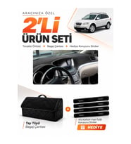 SUBARU TRIBECA (2005-2014) Uyumlu Torpido Örtüsü + Tay Tüyü Bagaj Çantası + Sticker Seti - Siyah
