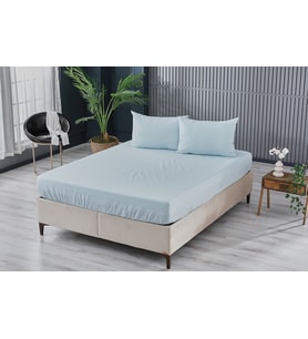Colourful Fitted Çarşaf Çift King Size - Mavi