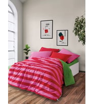 Cozy Home Popping Colors Çift Kişilik Lastikli Çarşaflı Nevresim Takımı Cherie Yeşil
