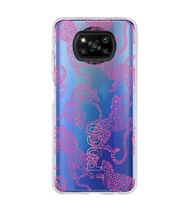 Poco X3 Pro Uyumlu Pembe Leopar Desenli Şeffaf Telefon Kılıfı