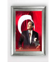 Gümüş Çerçeveli Atatürk Tablo cv1440
