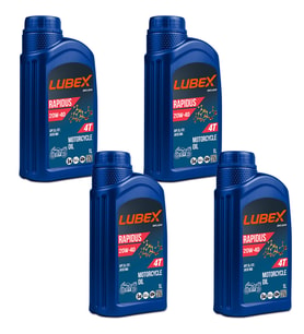 Lubex Rapidus 20W-40 1 Lt 4 Zamanlı Motosiklet Yağı (4 Adet)