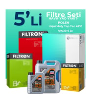 Filtron Audi Q5 40 TDi Filtre Bakım Seti Liqui Moly Motor Yağlı (2021-2024) 5 Li