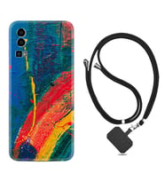 General Mobile Gm 23 Kılıf Silikon Boyun Askılı İpli Desenli Silikon Ressam Sulu Boya 1600